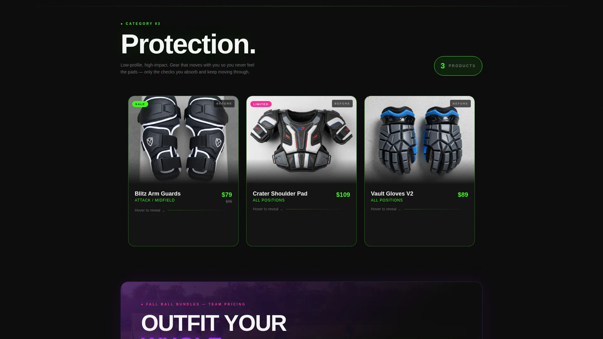 Electric Lacrosse Equipment Landing Page Template