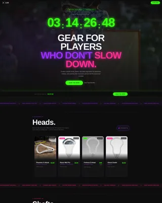 Electric Lacrosse Equipment Landing Page Template