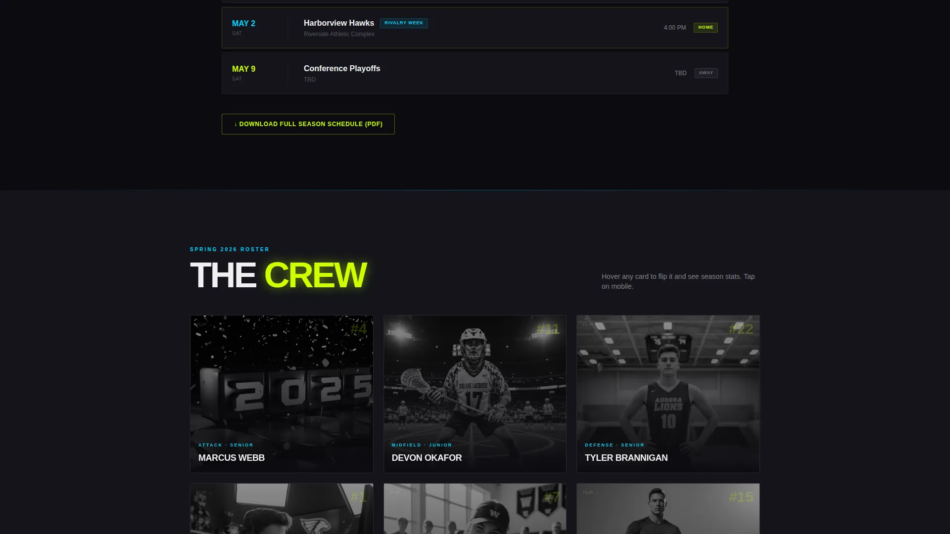 Thrilling Field Lacrosse Landing Page Template