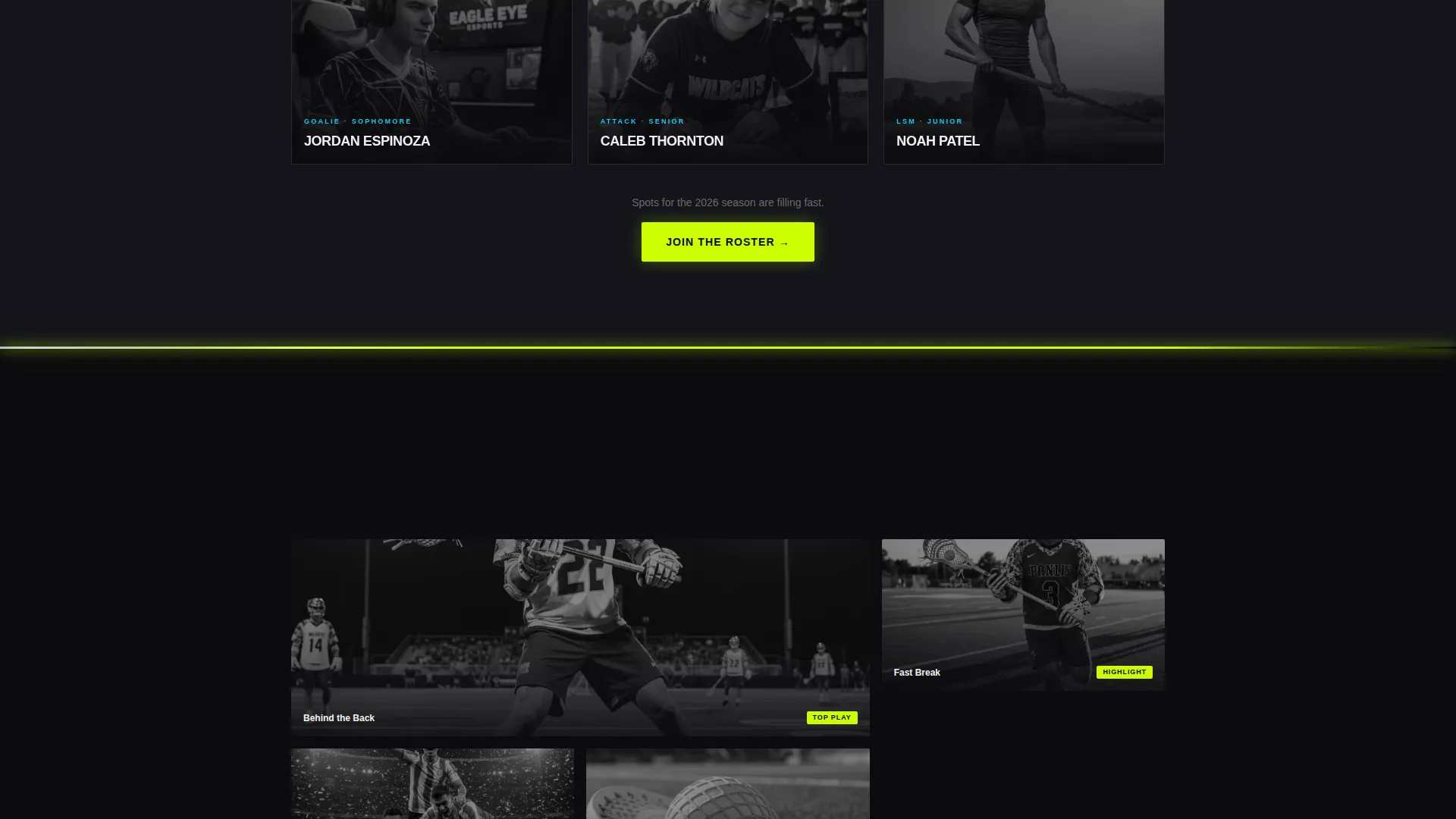 Thrilling Field Lacrosse Landing Page Template