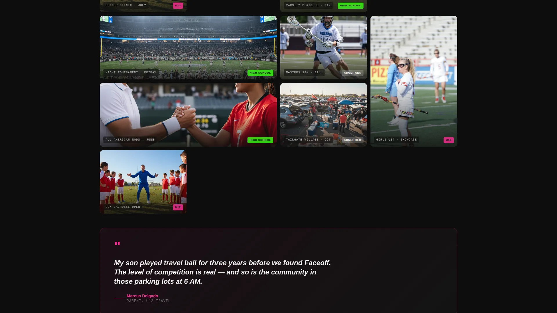 Electric Lacrosse League Landing Page Template