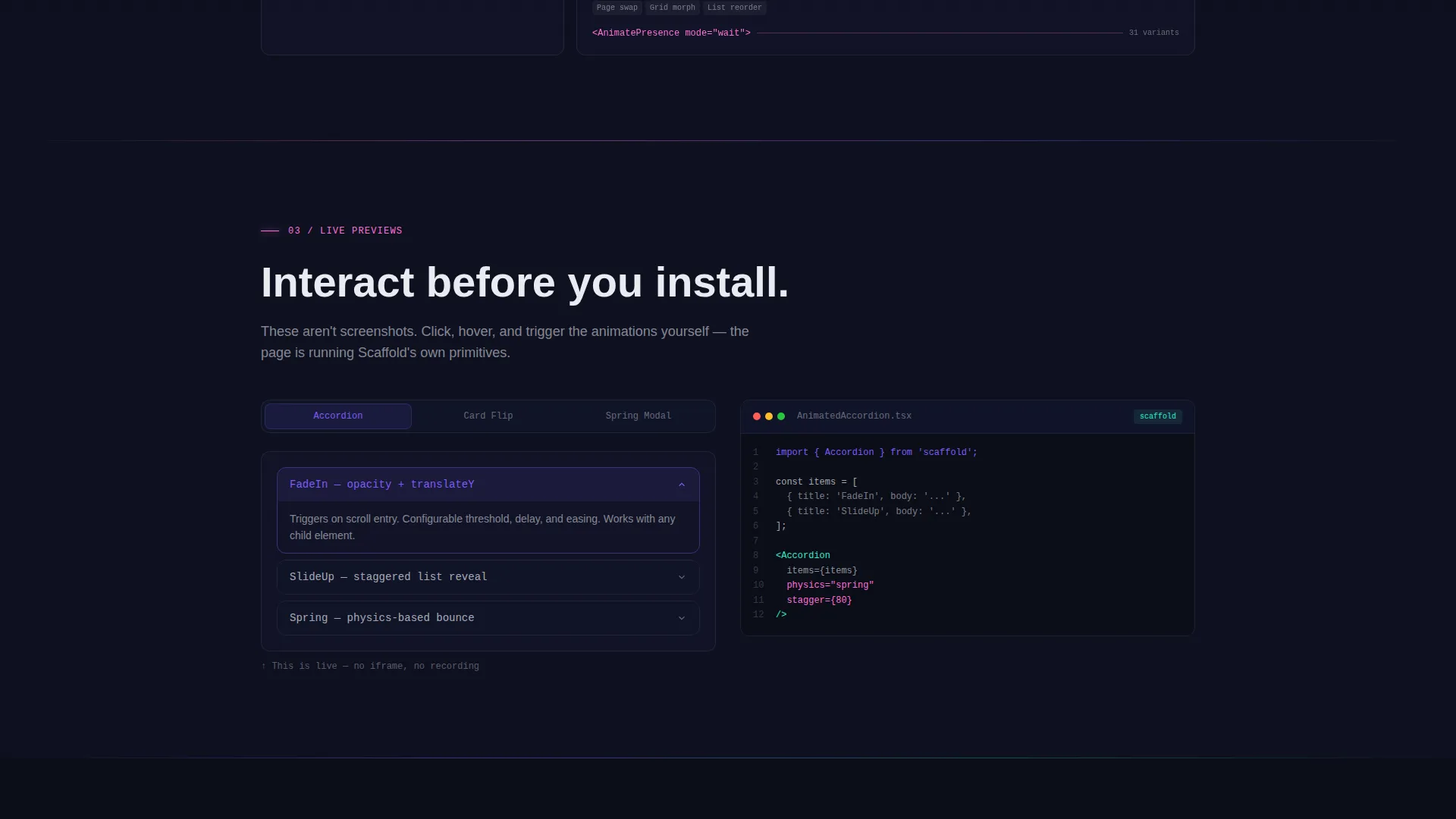 Animated React | Free Website Template | Rocket