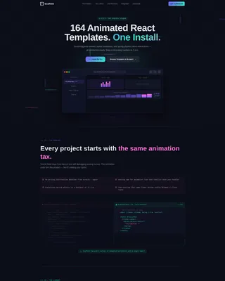 Animated React | Free Website Template | Rocket