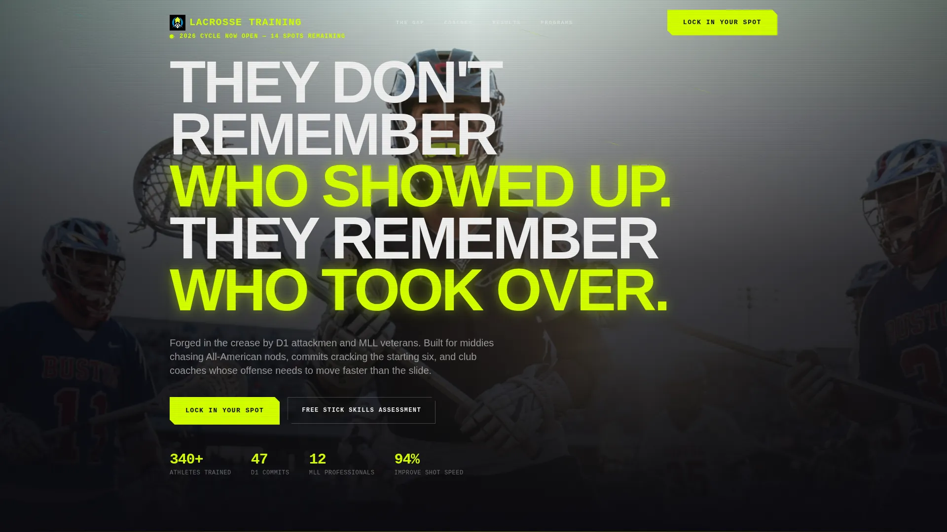 Elite Lacrosse Training Landing Page Template
