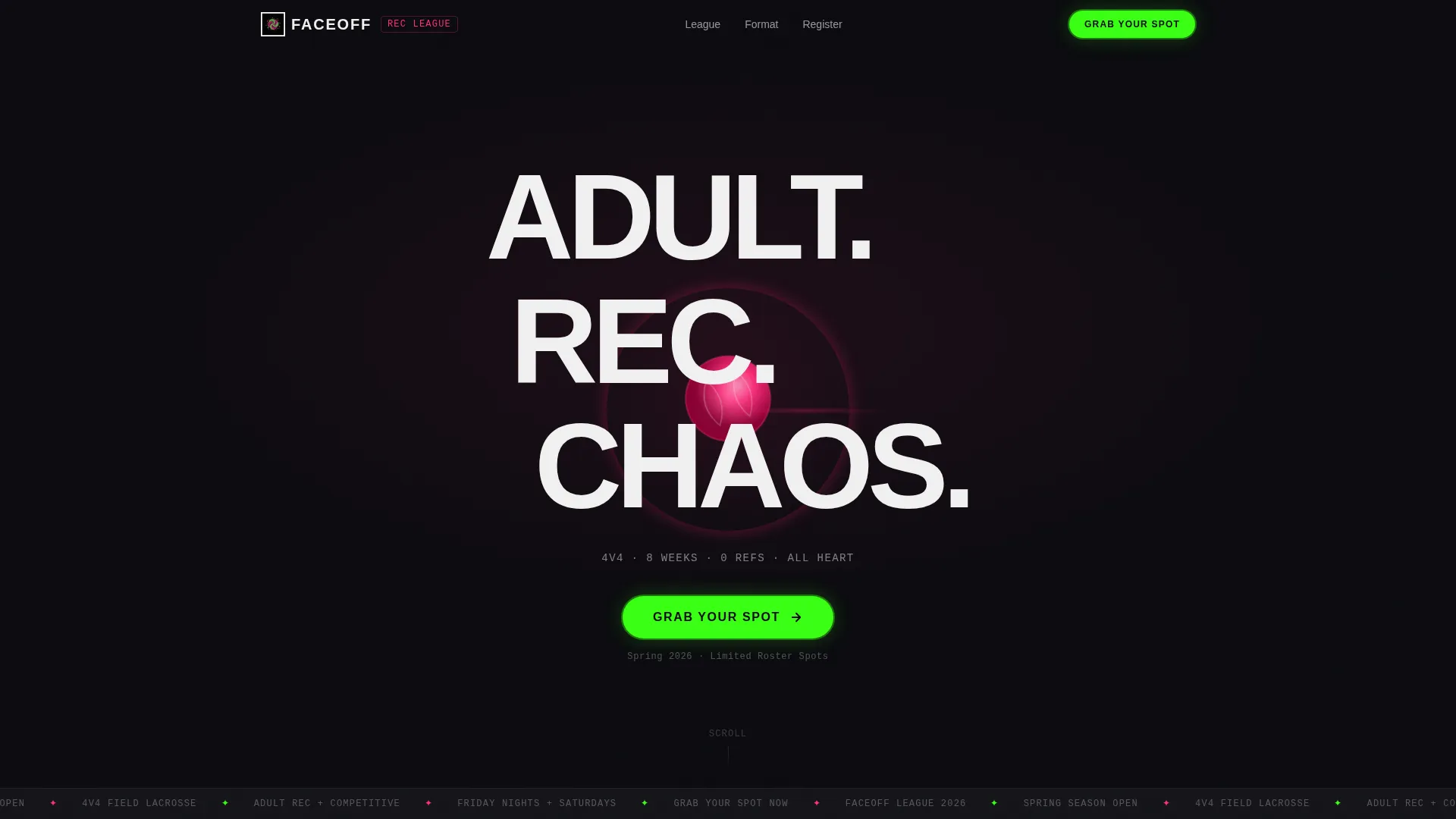Powerful Competitive Lacrosse Landing Page Template