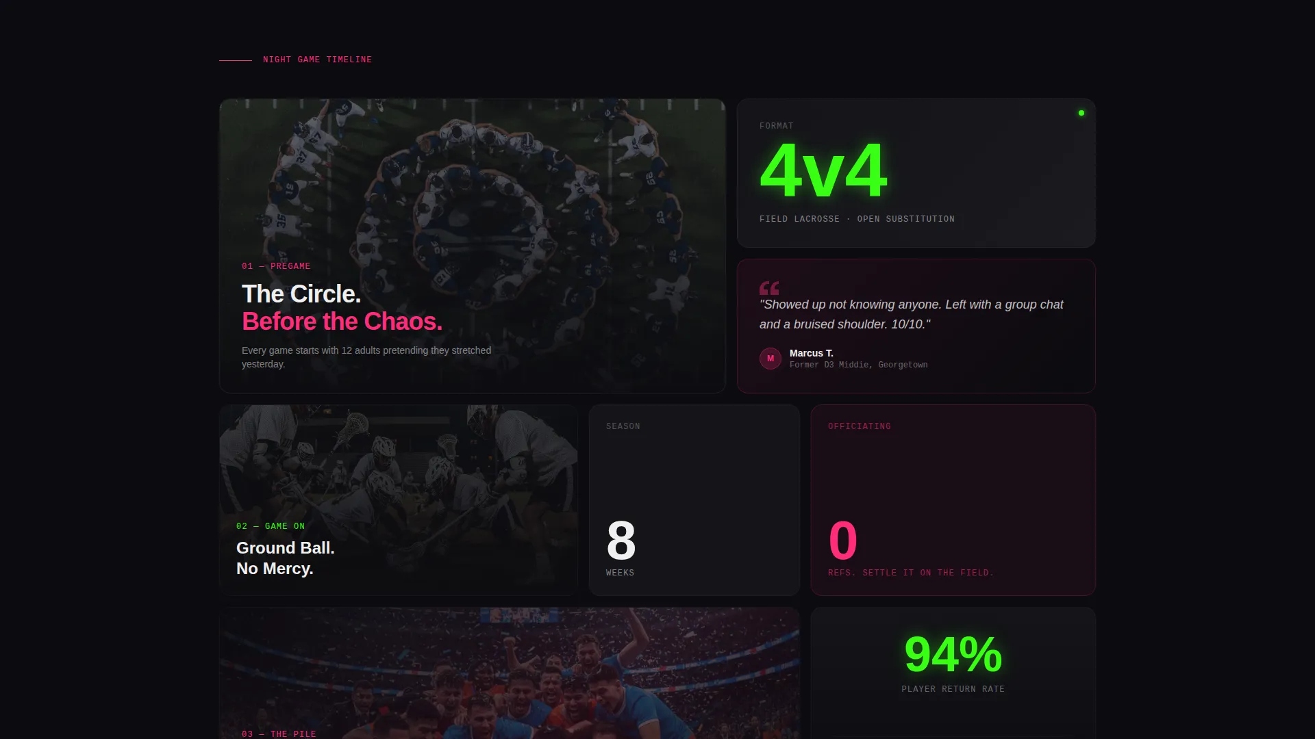 Powerful Competitive Lacrosse Landing Page Template