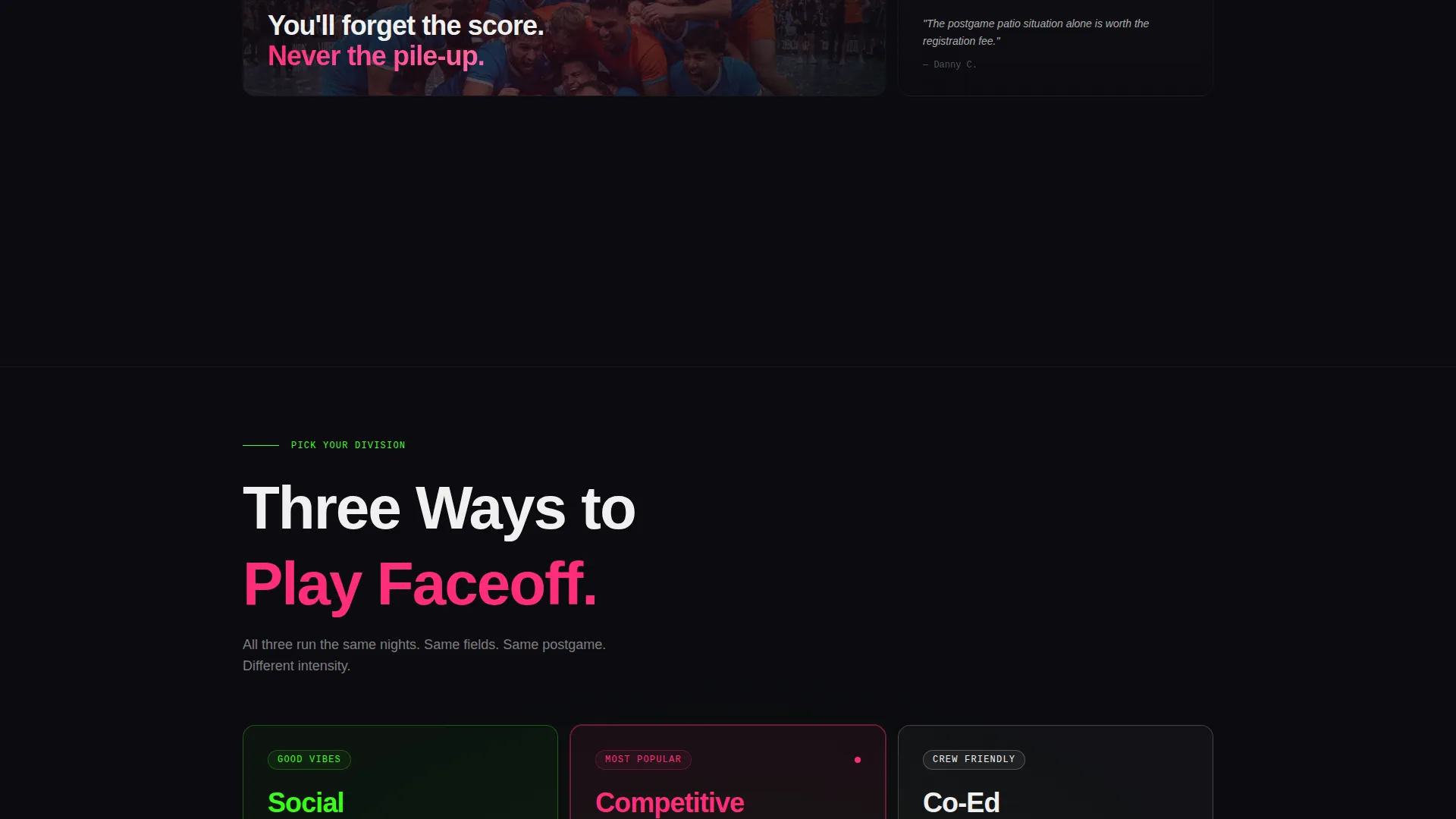 Powerful Competitive Lacrosse Landing Page Template