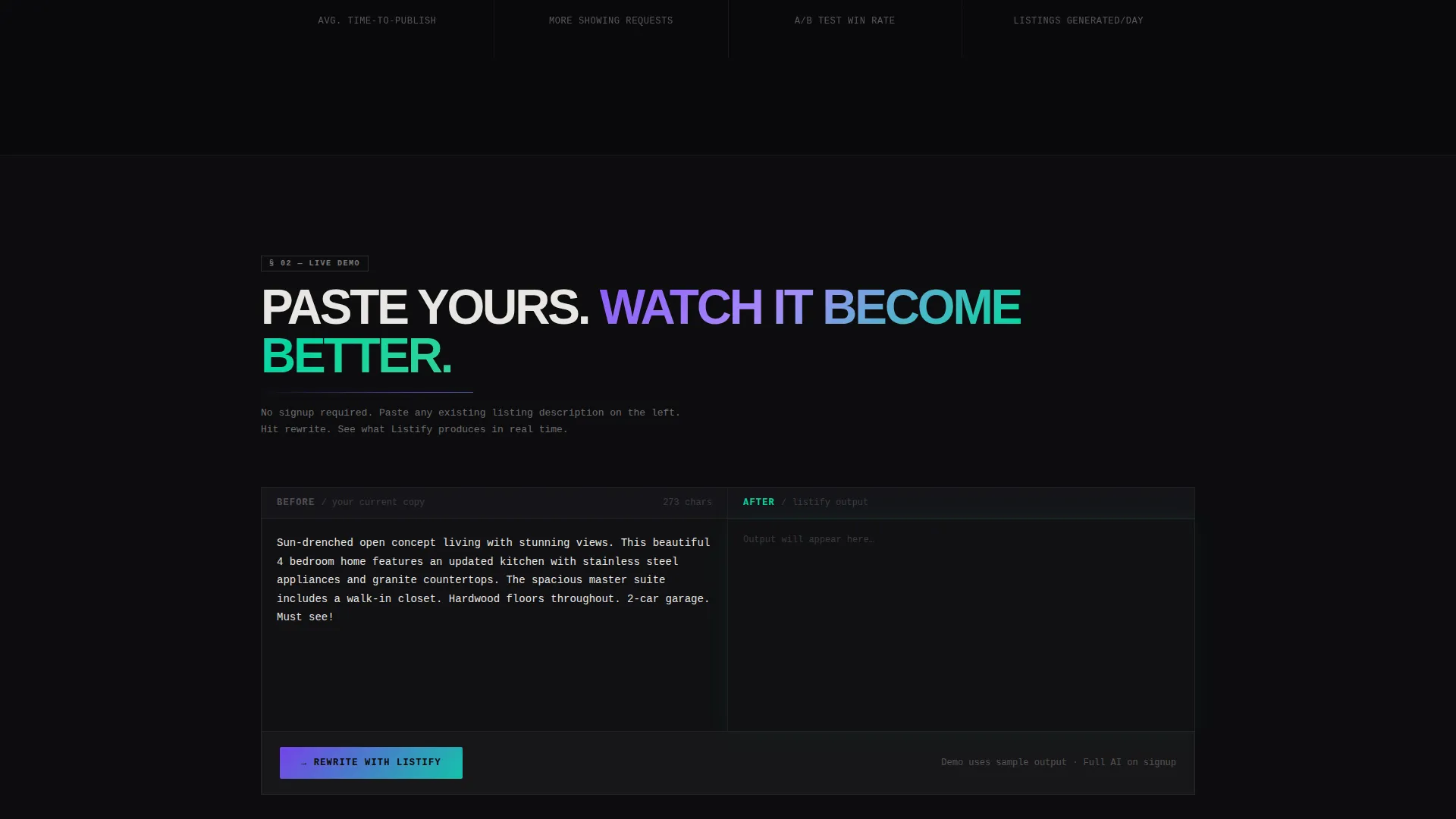 Real Estate AI Landing Page Template