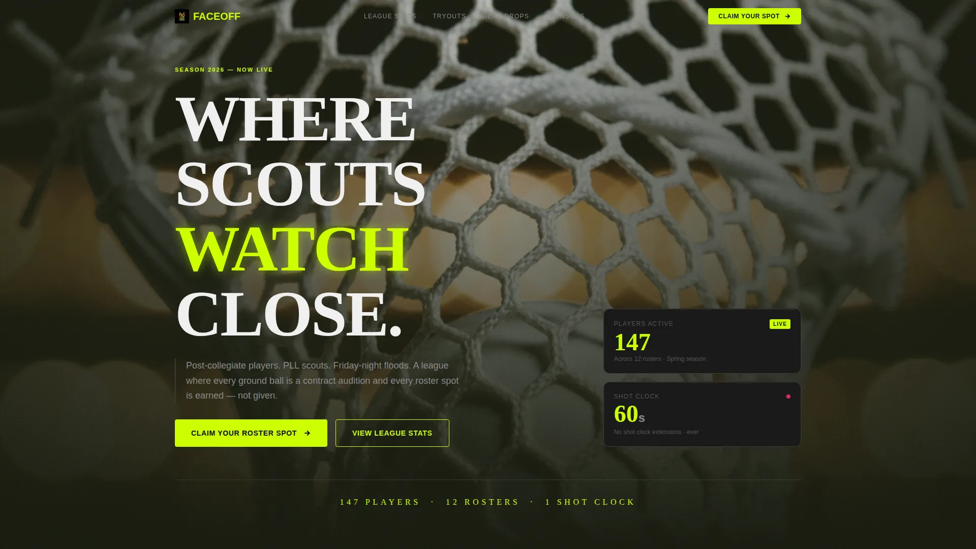 Elite Lacrosse League Landing Page Template