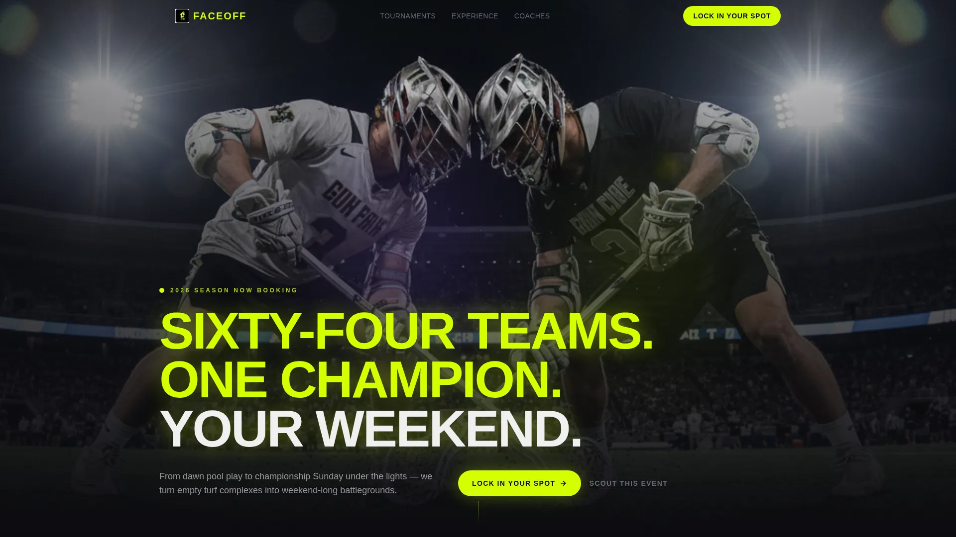 Lacrosse Tournament Landing Page Template