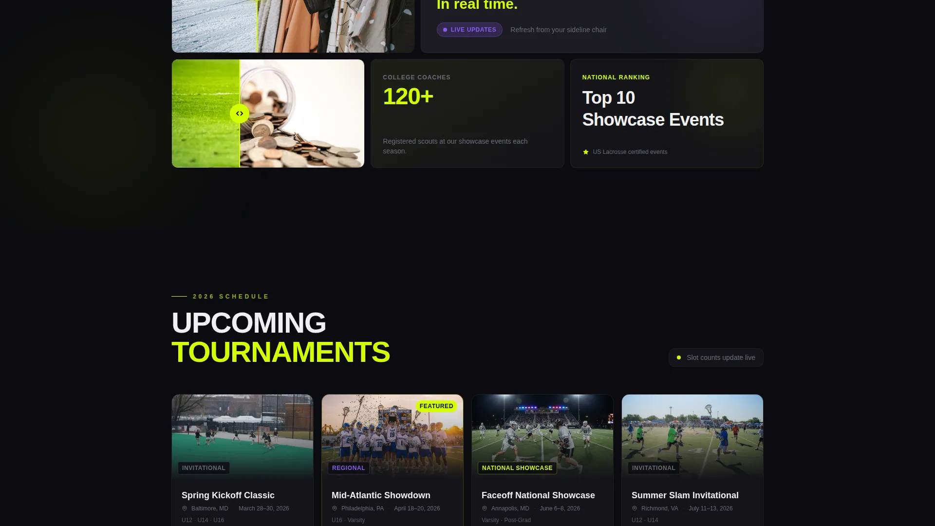 Lacrosse Tournament Landing Page Template