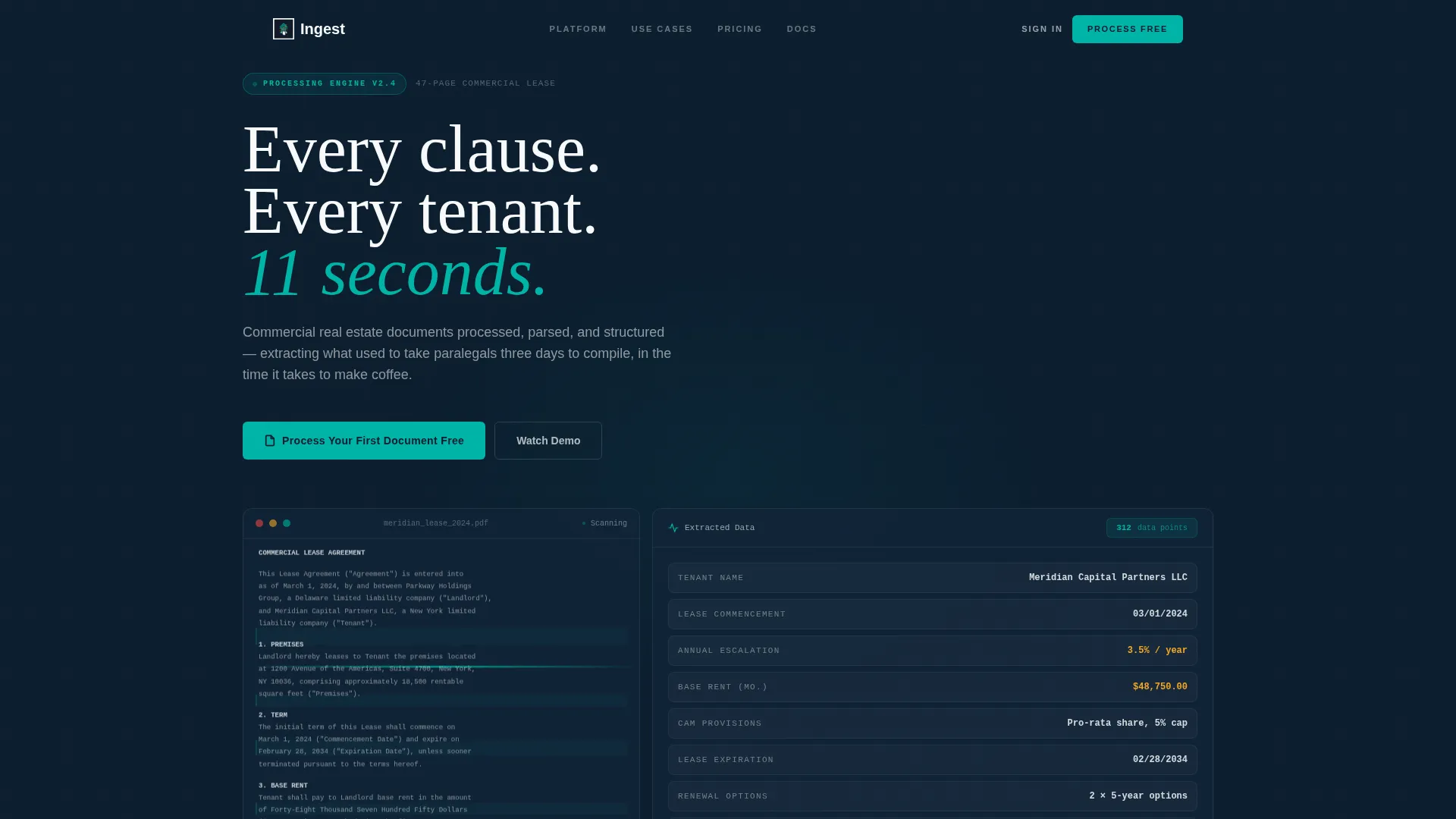 AI Real Estate Document Processing Landing Page