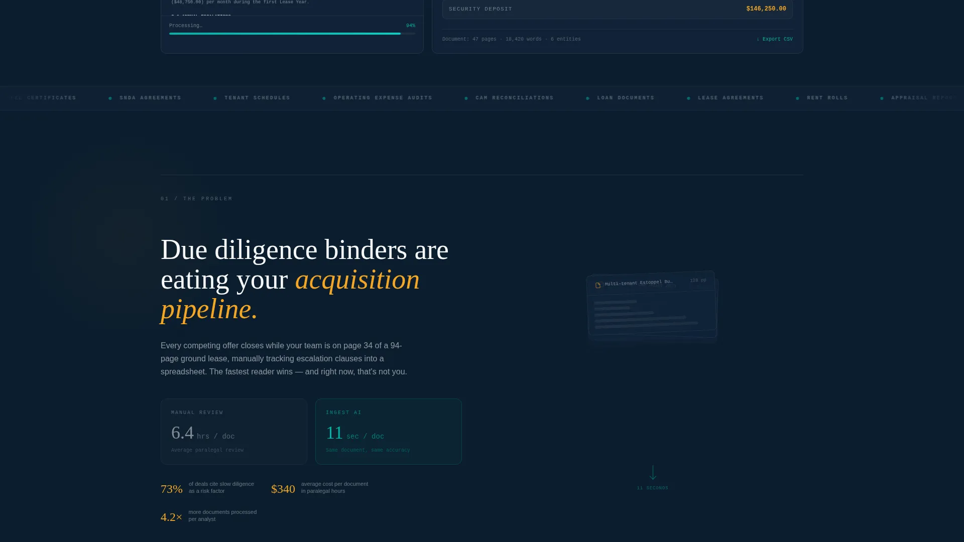 AI Real Estate Document Processing Landing Page