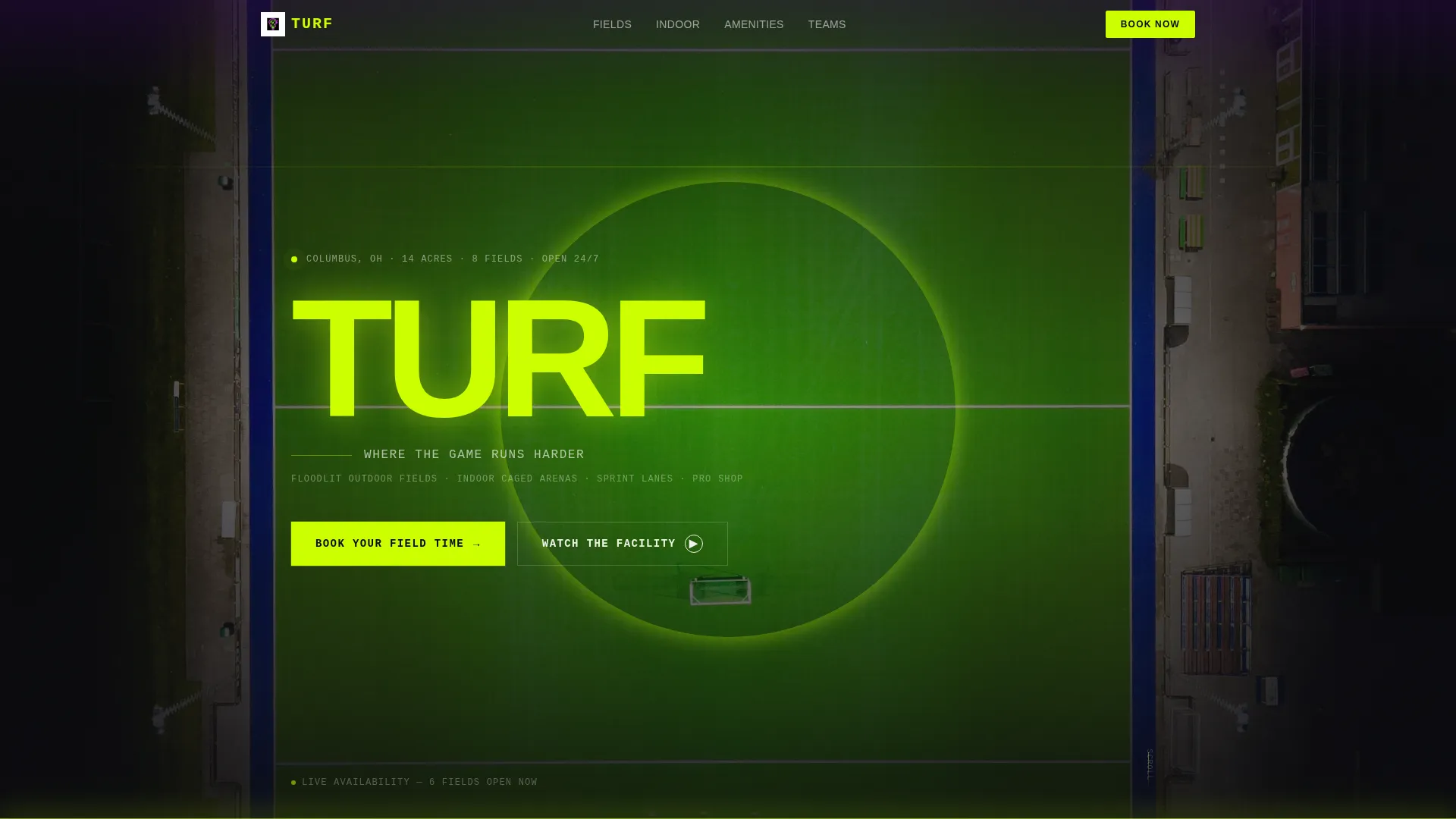 Electric Lacrosse Facility Landing Page Template