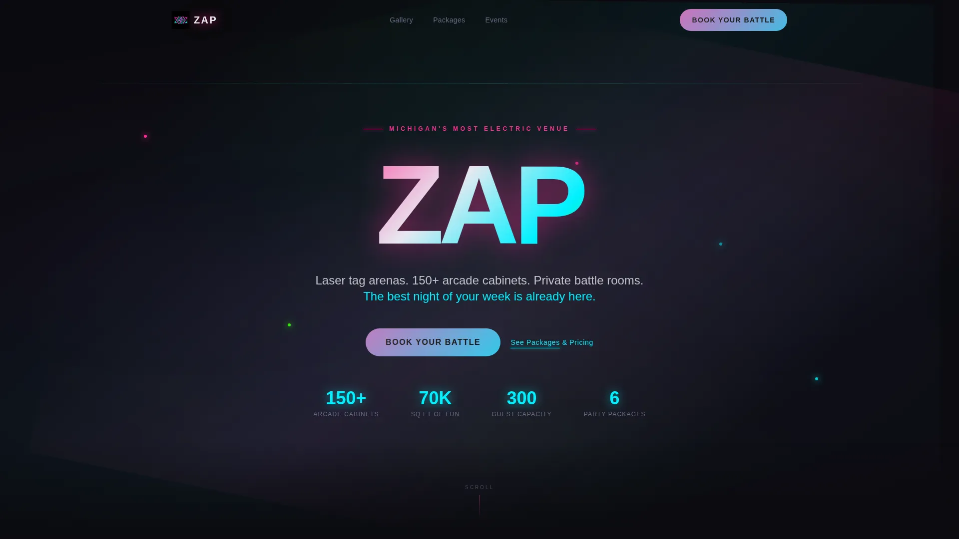 Laser Tag & Arcade Venue Landing Page Template