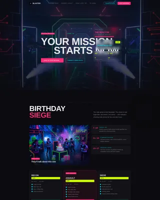 Laser Tag Arena Landing Page Template