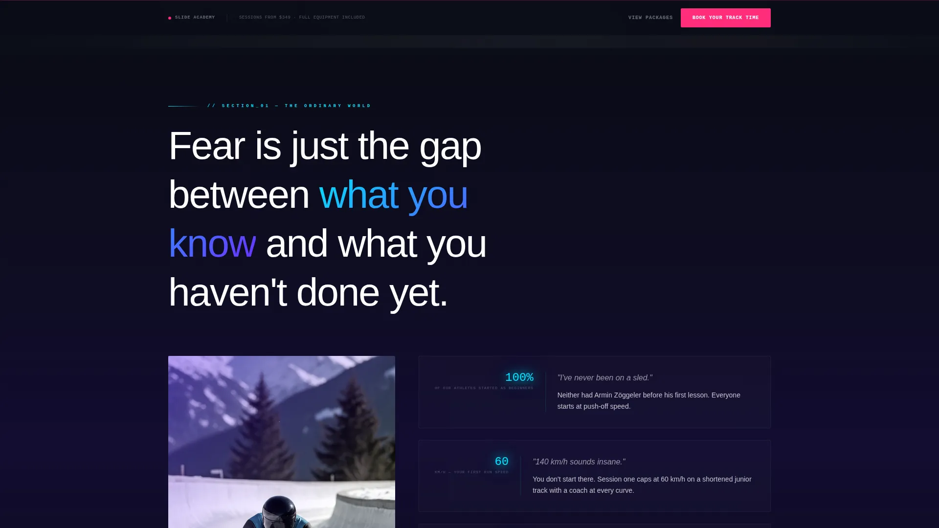 Elite Luge Academy Landing Page Template