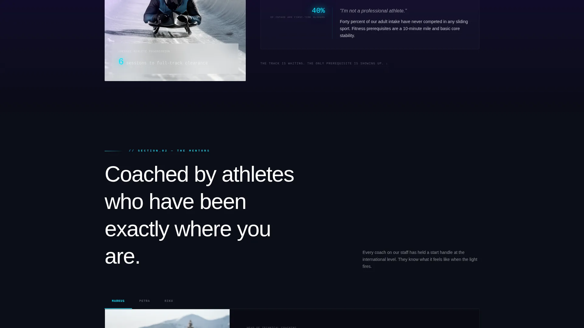 Elite Luge Academy Landing Page Template