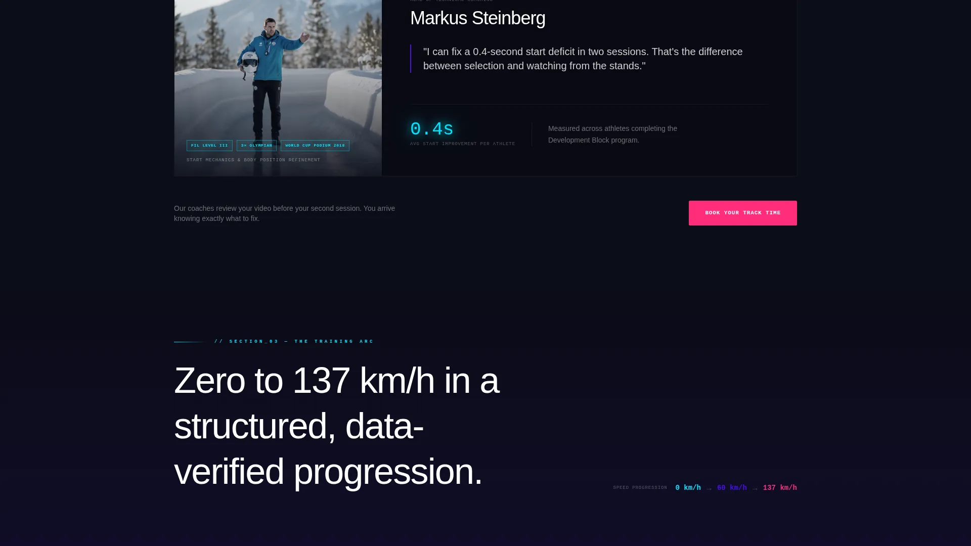 Elite Luge Academy Landing Page Template