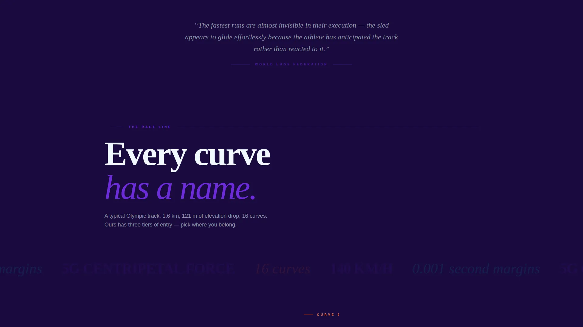 Luge Club Landing Page Template | Electric Indigo