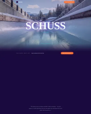 Luge Club Landing Page Template | Electric Indigo