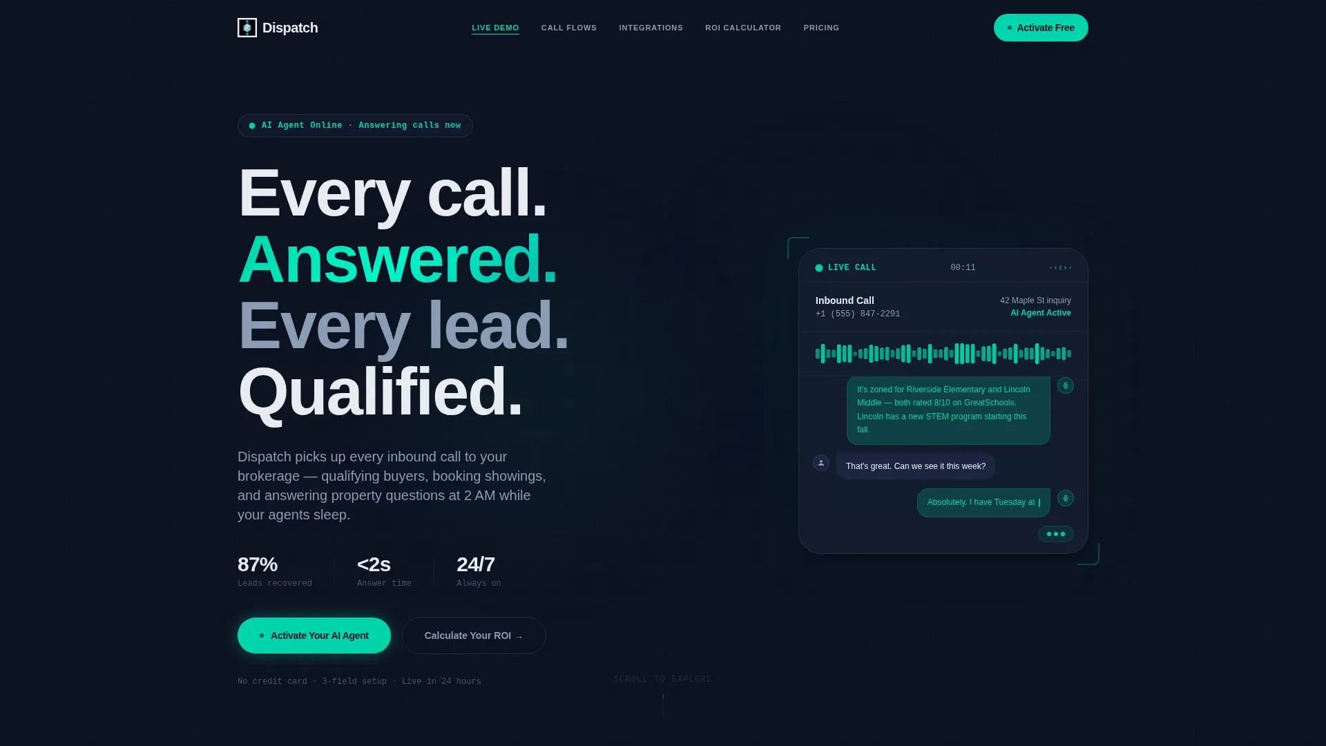 Real Estate AI Voice Agent Landing Page Template