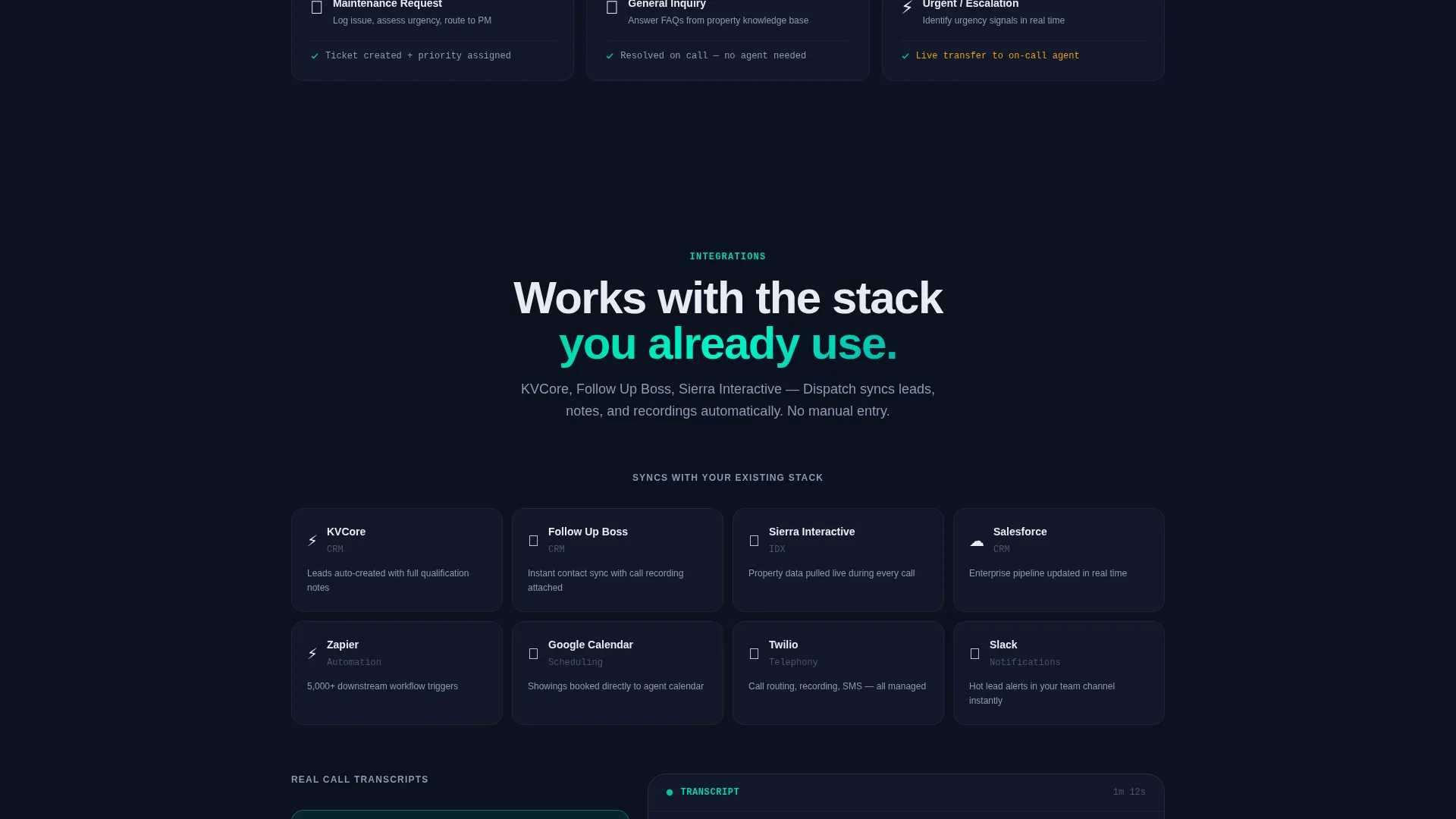 Real Estate AI Voice Agent Landing Page Template