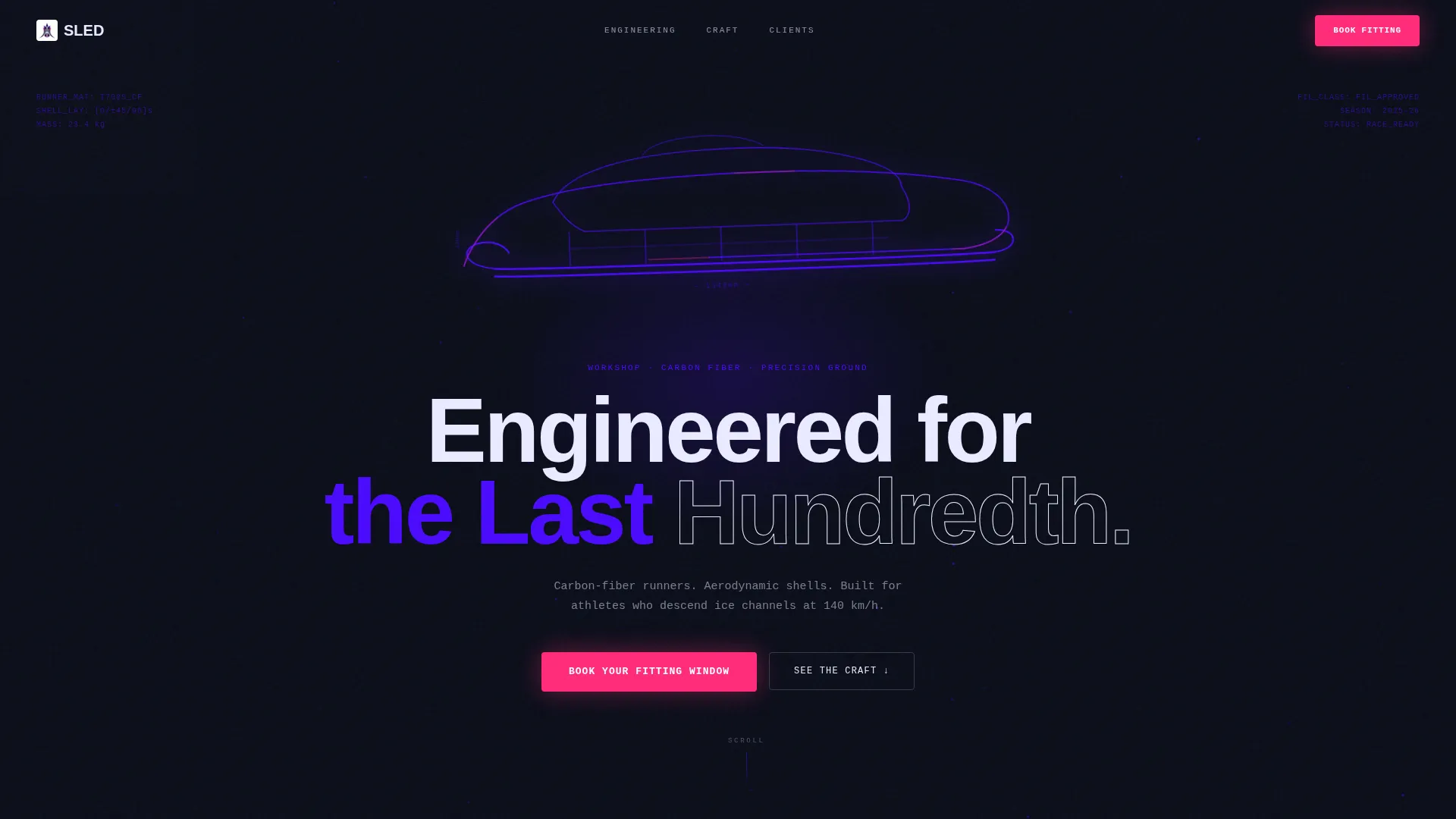 Precision Luge Equipment Landing Page Template