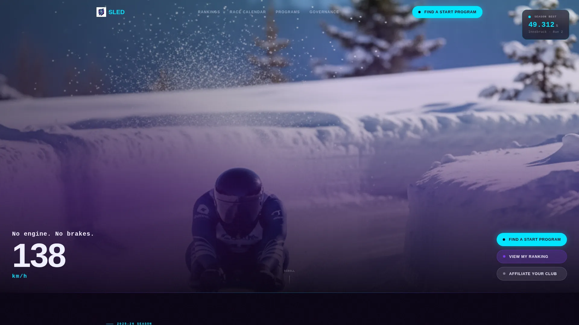 Luge Association Landing Page Template