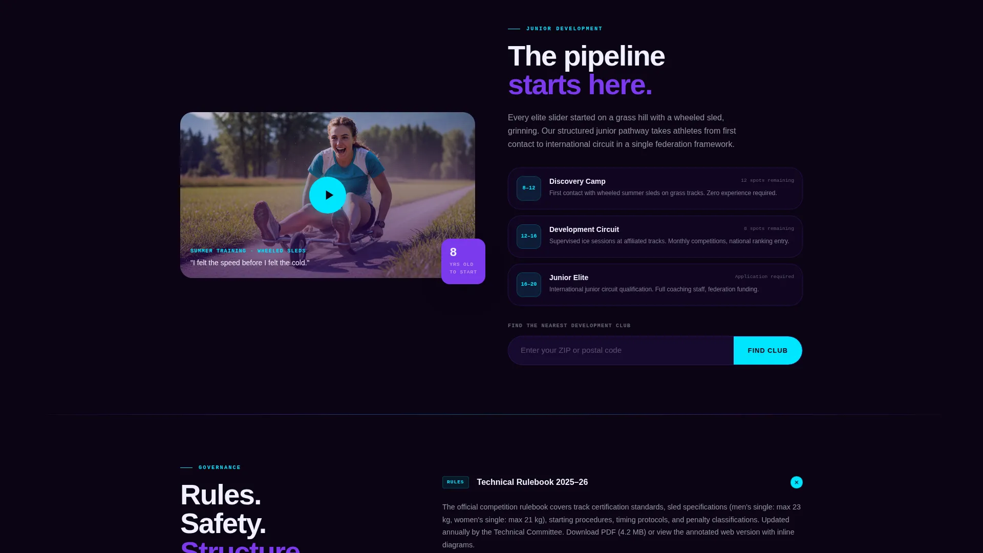 Luge Association Landing Page Template