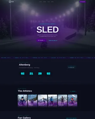 Luge Tournament & Competition Landing Page Template