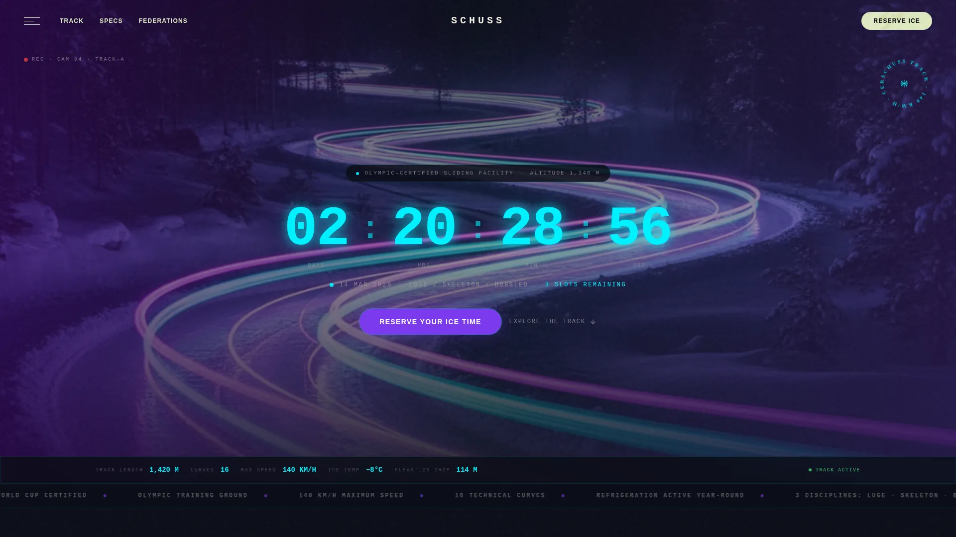 Luge Booking Website Template