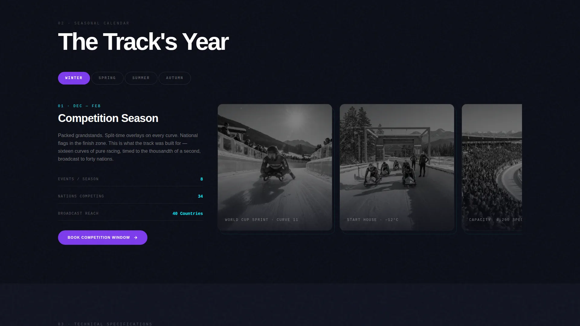 Luge Booking Website Template