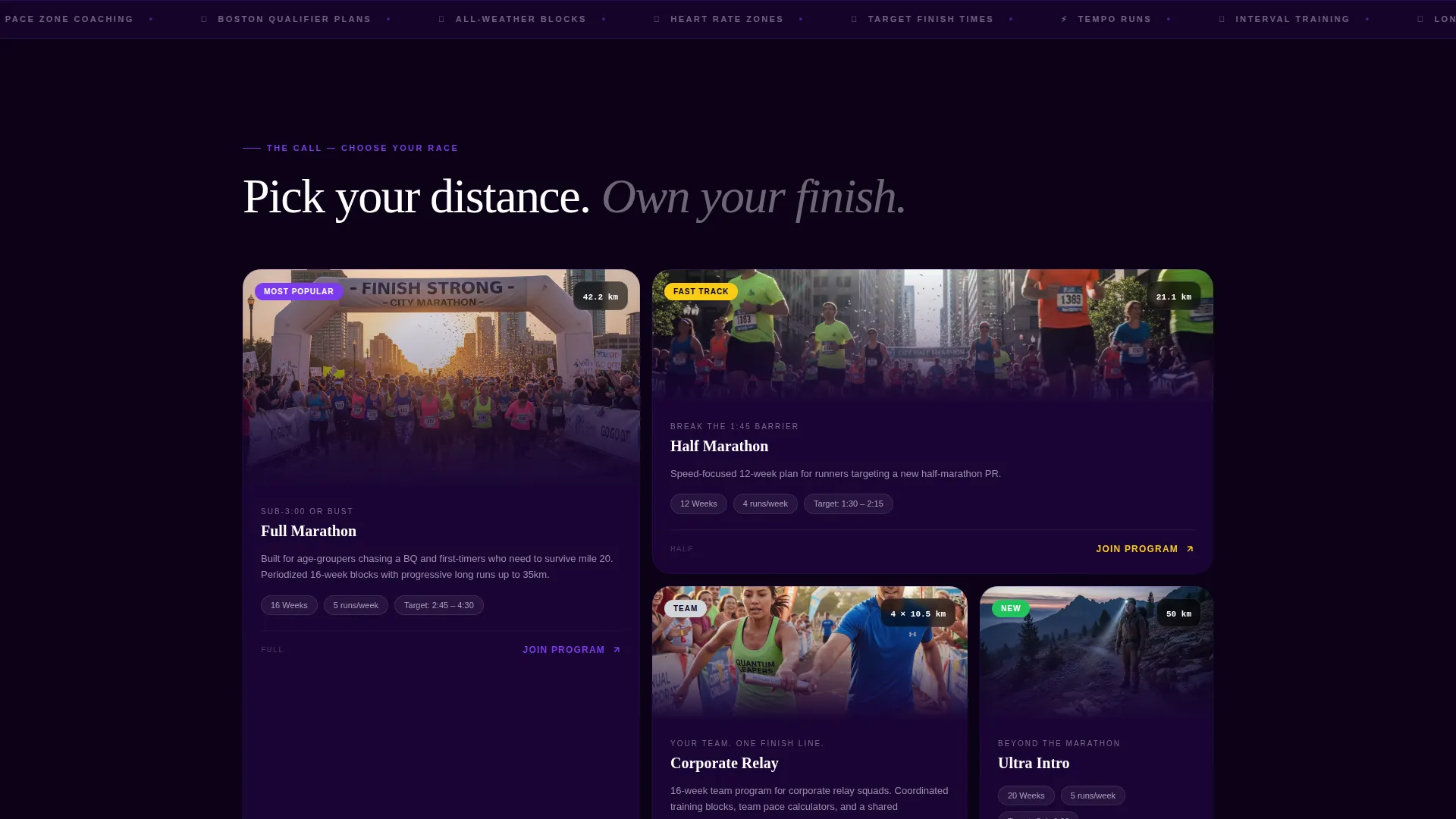 Marathon Training Academy Landing Page Template