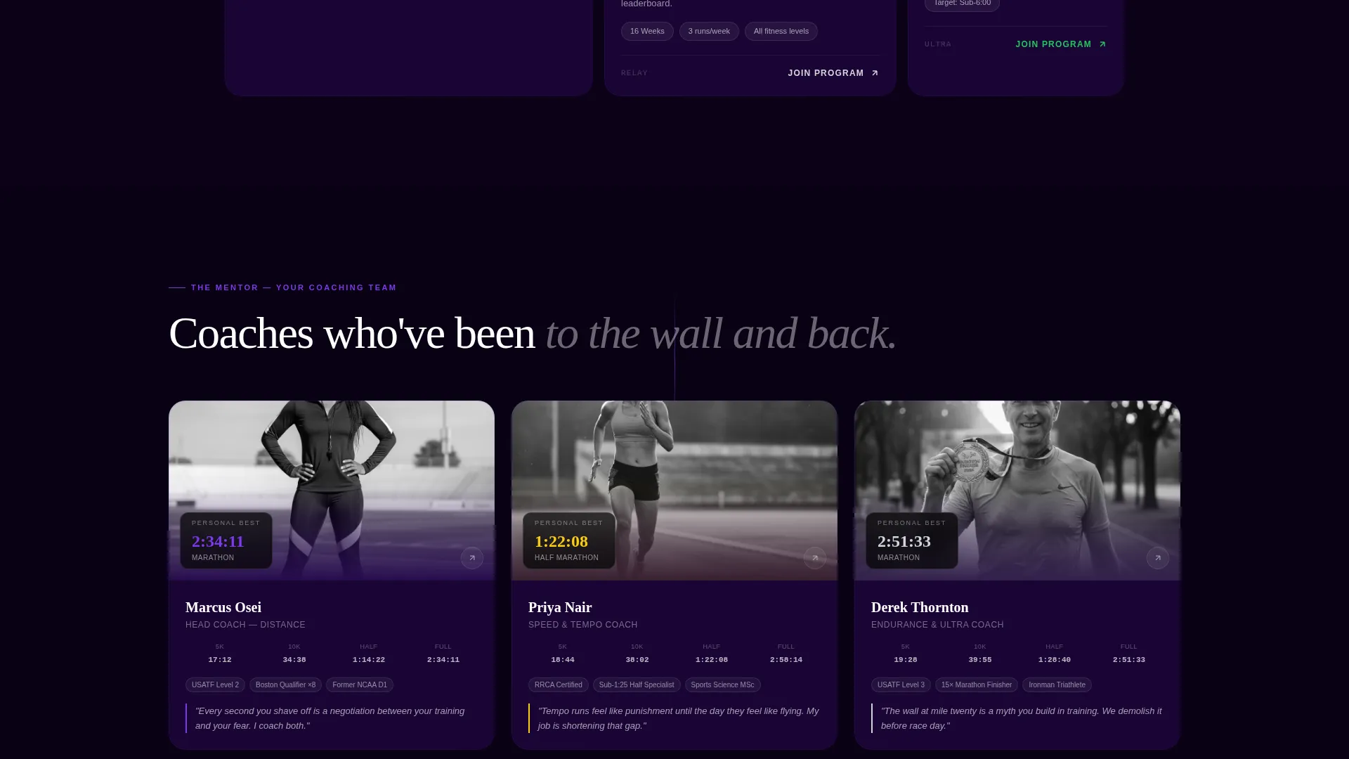 Marathon Training Academy Landing Page Template