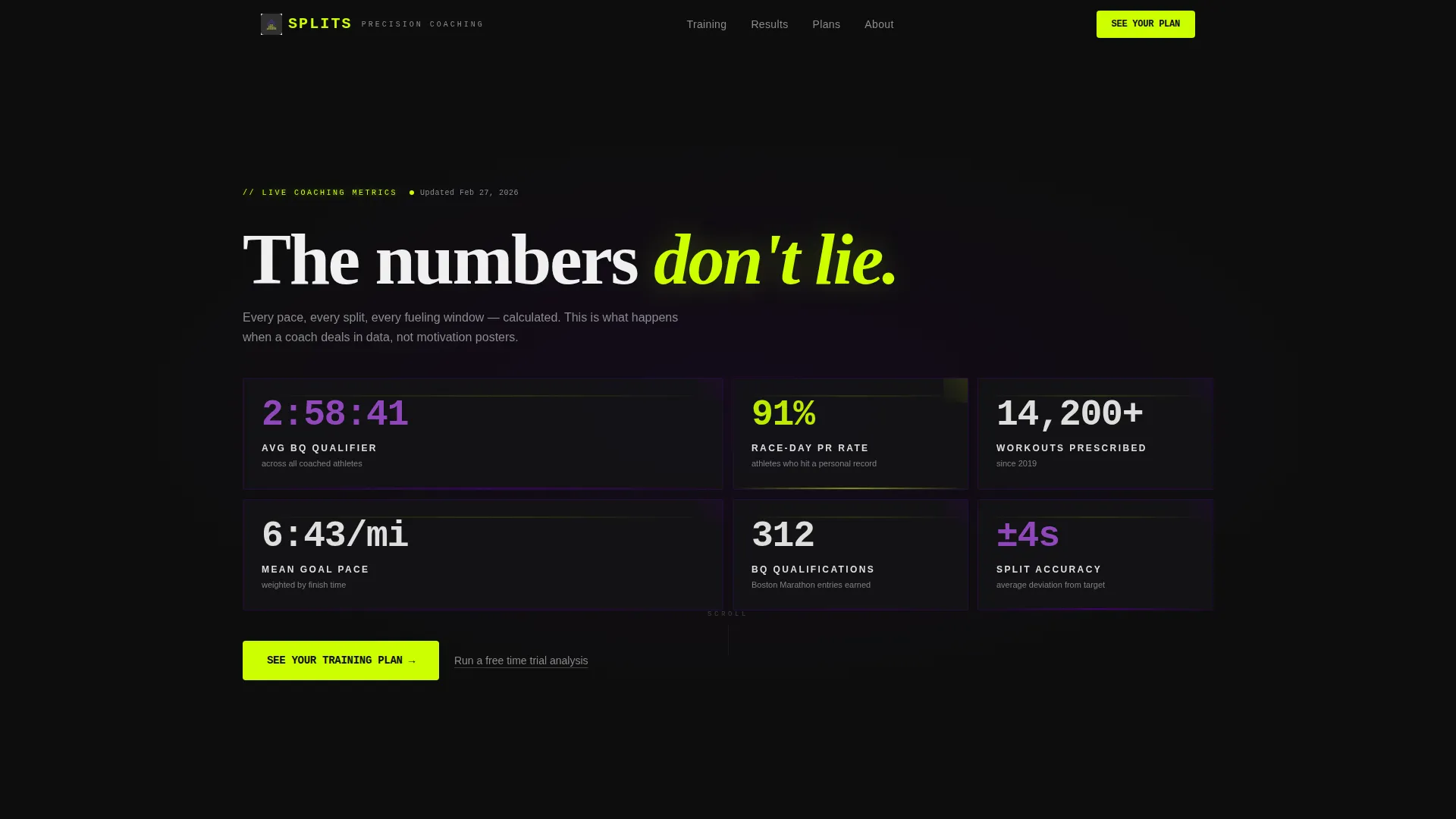 Marathon Coaching Landing Page Template