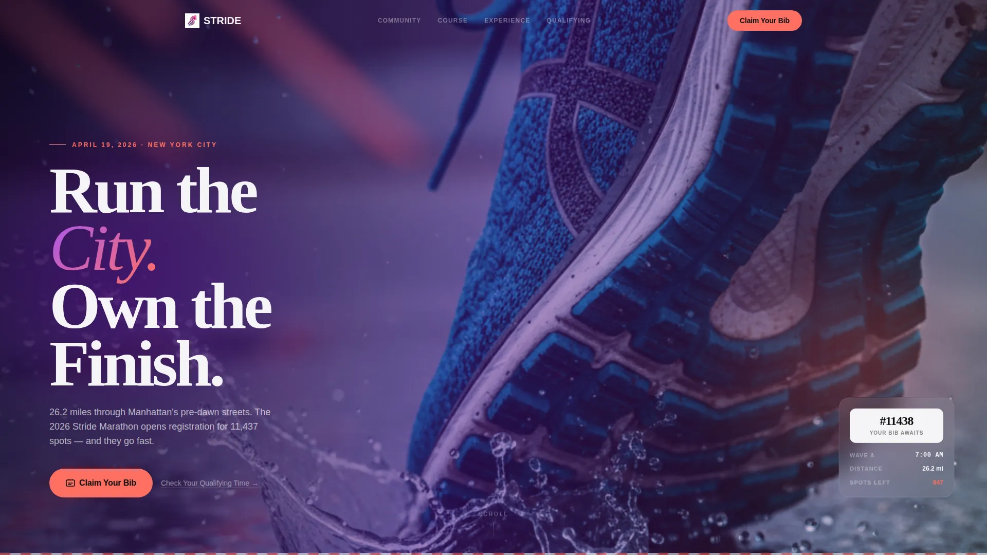 Dynamic Marathon Event Landing Page Template