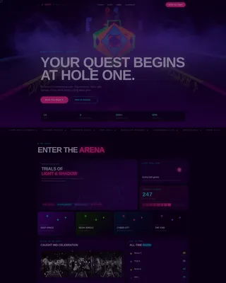 Futuristic Neon Minigolf Landing Page Template