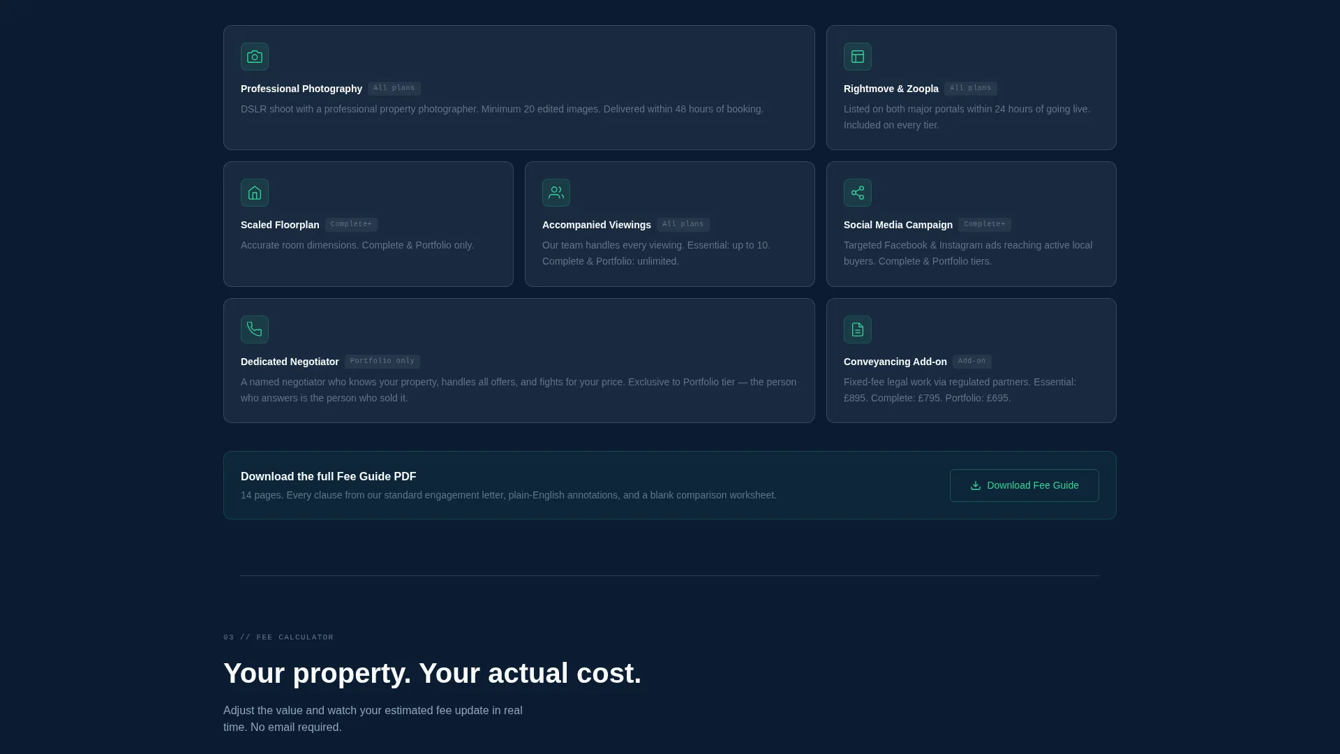 Real Estate Agency Commission & Pricing Transparency Website Template