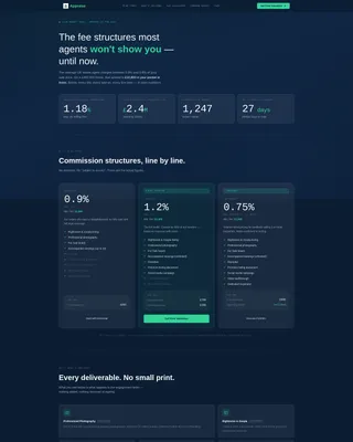 Real Estate Agency Commission & Pricing Transparency Website Template