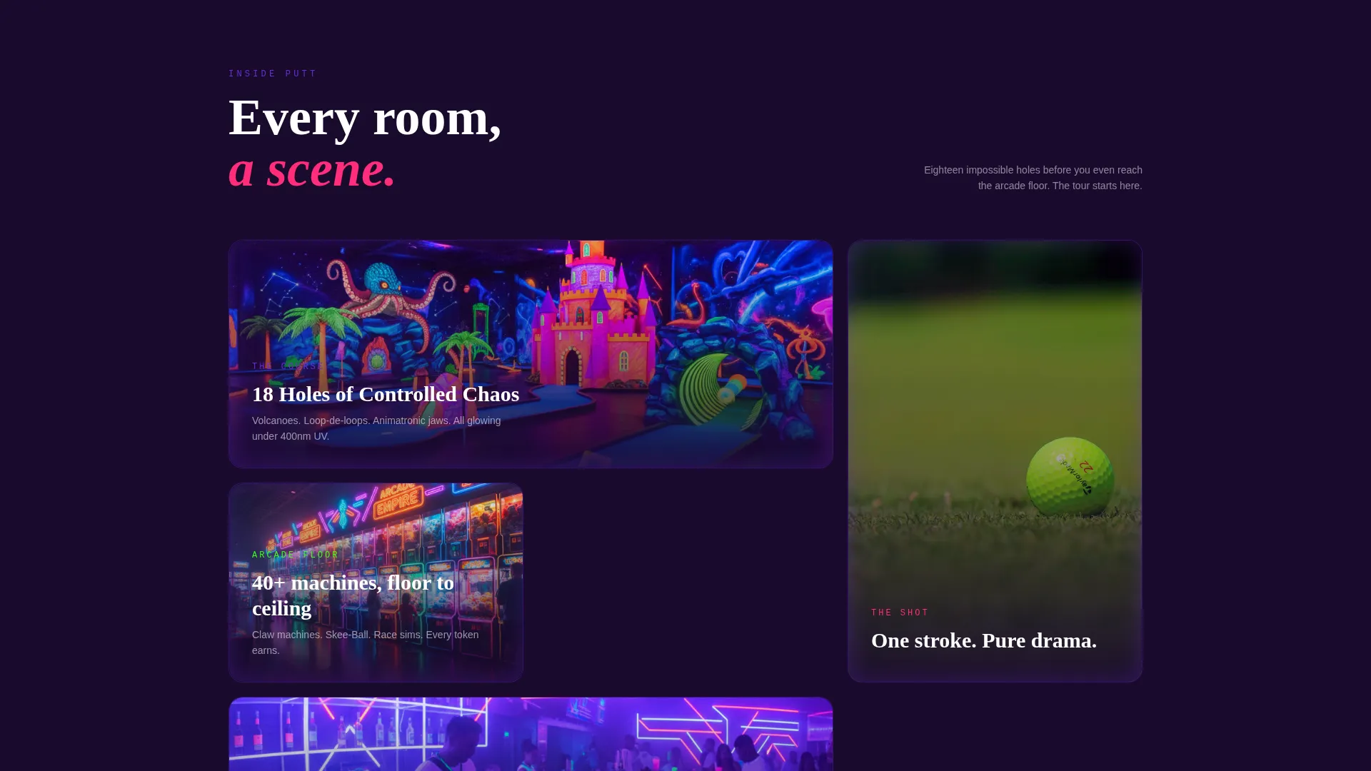 Electric Mini Golf Venue Landing Page Template