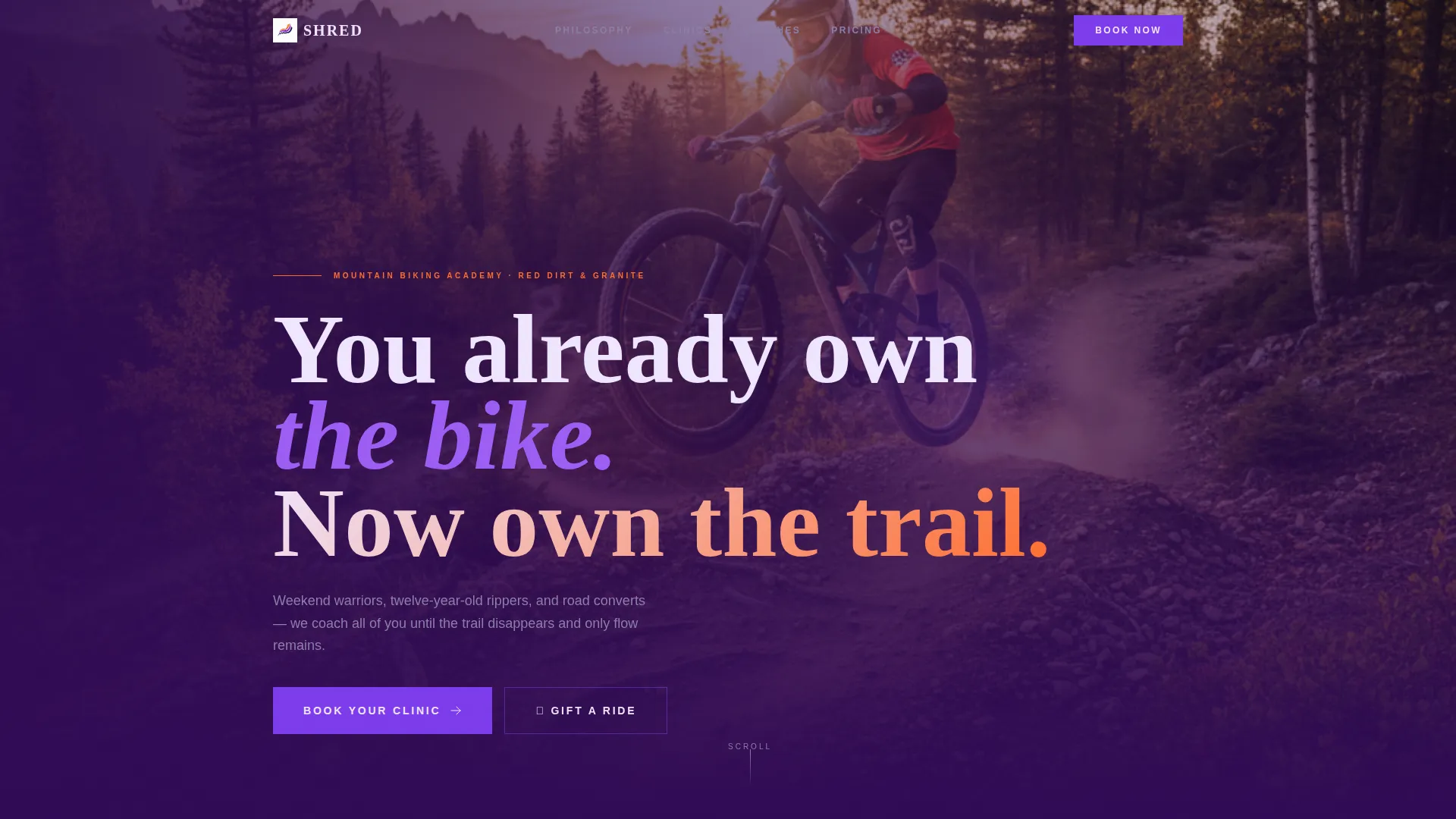 Mountain Biking Academy Landing Page Template