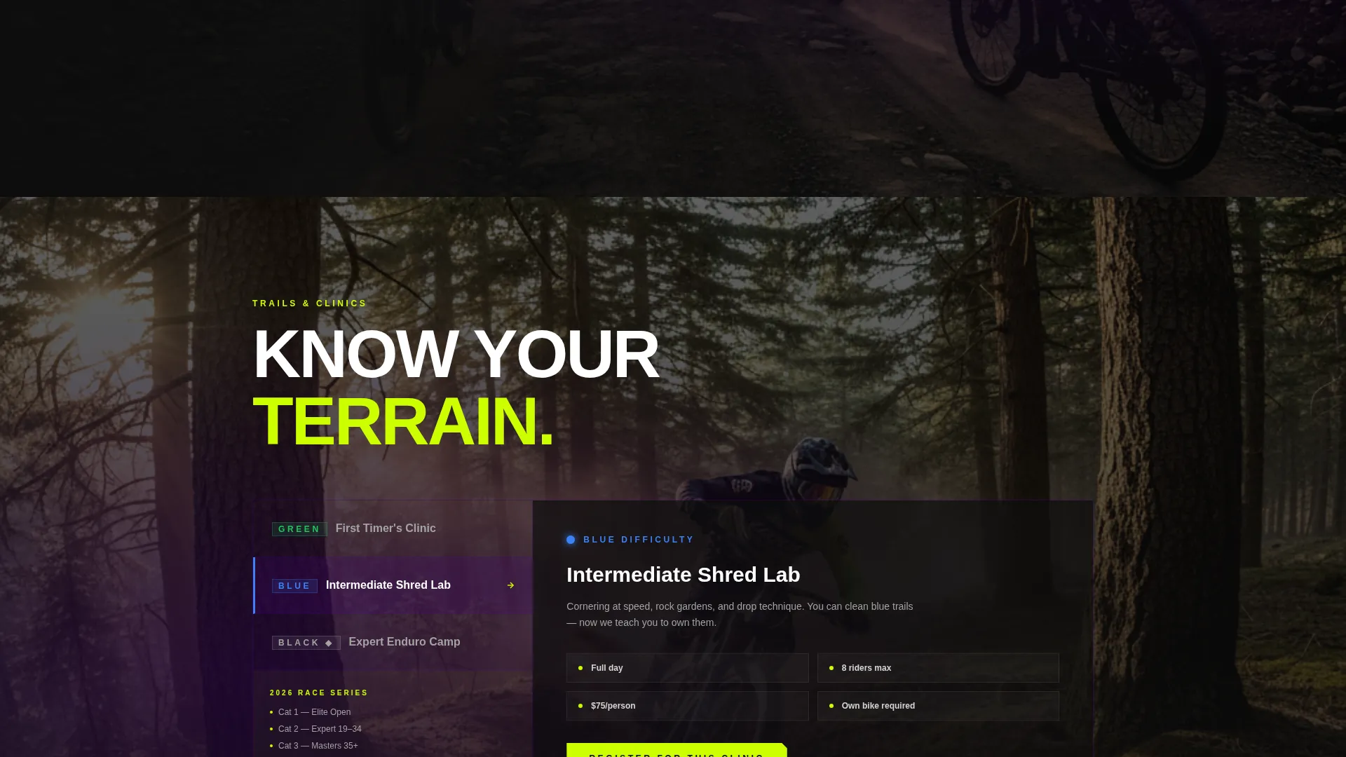 Mountain Biking Club Landing Page Template