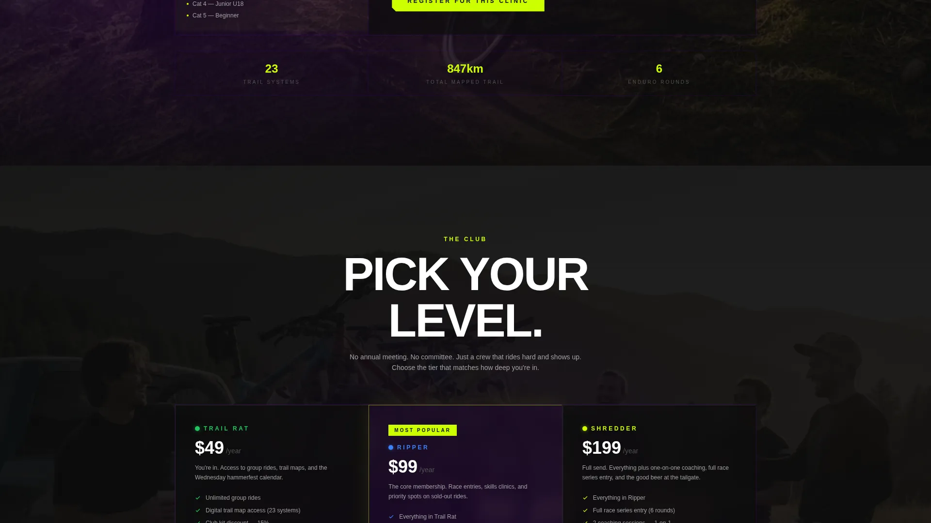 Mountain Biking Club Landing Page Template