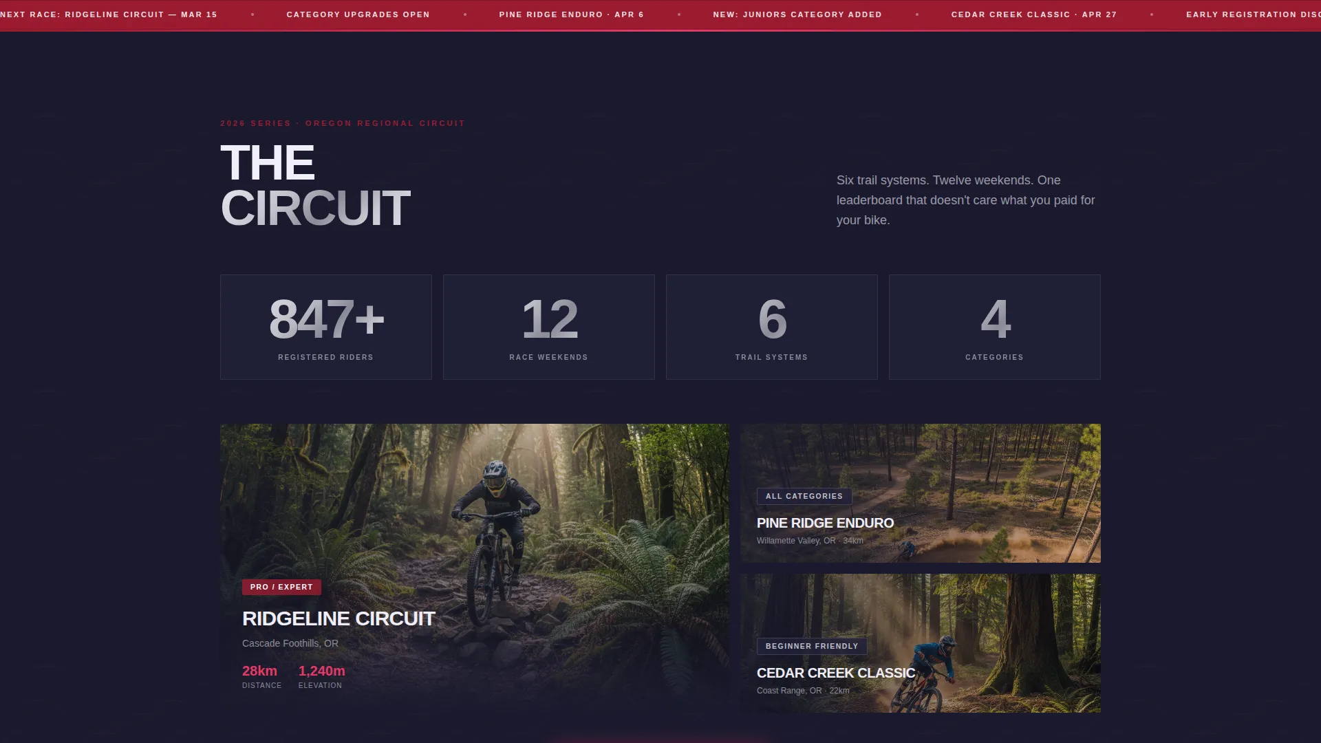 Exhilarating Mountain Biking Landing Page Template