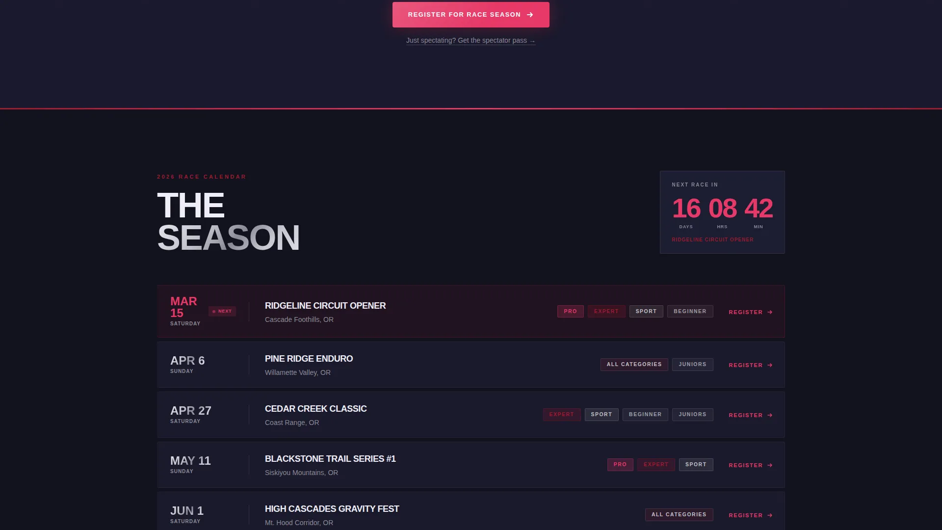 Exhilarating Mountain Biking Landing Page Template