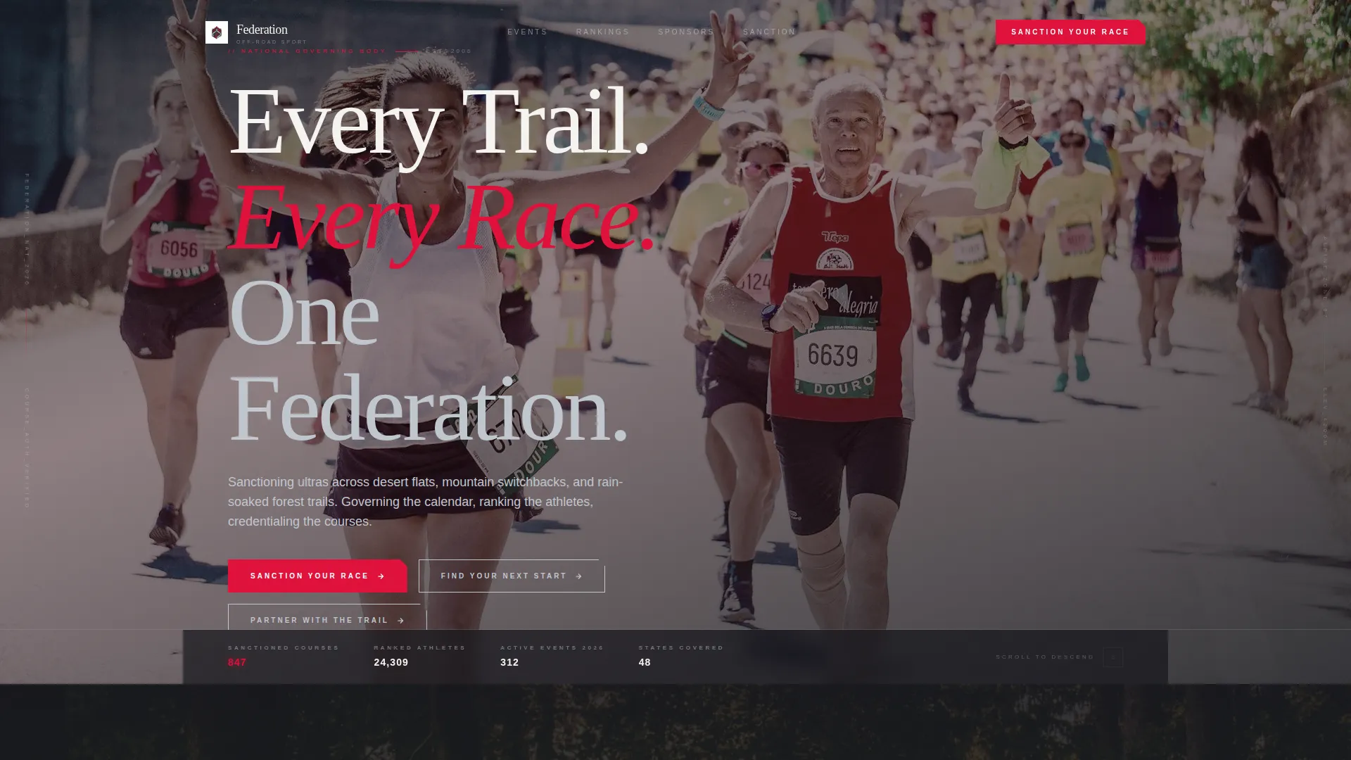 Trailracing Landing Page Template for Sports Orgs