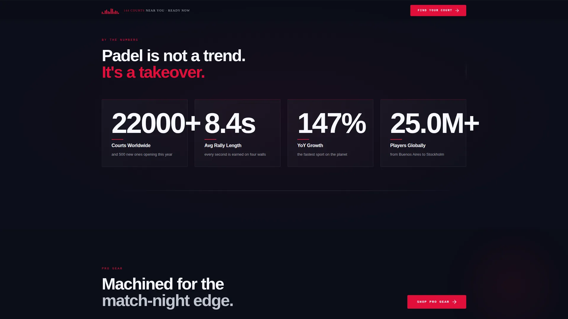 Electric Padel Landing Page Template