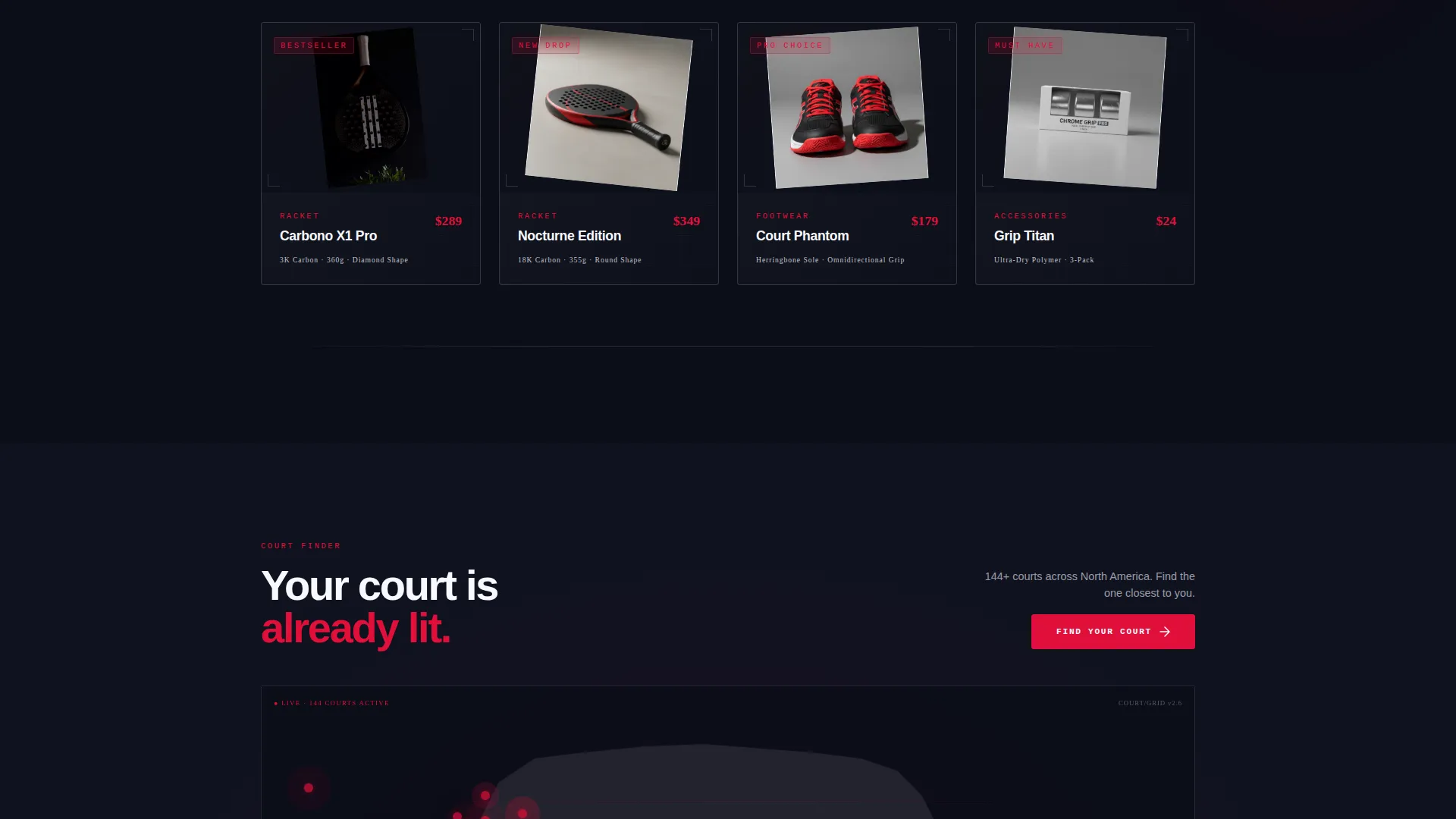 Electric Padel Landing Page Template