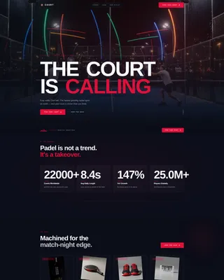 Electric Padel Landing Page Template